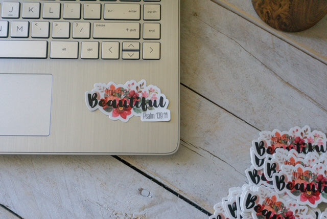 You Are Beautiful vinyl sticker
