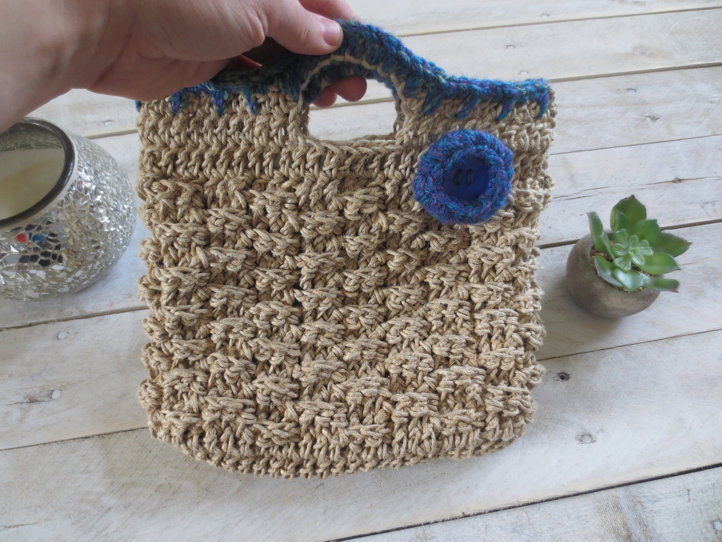 Retro Jute Summer Bag, Purse, Handbag, Tote Ready to Ship