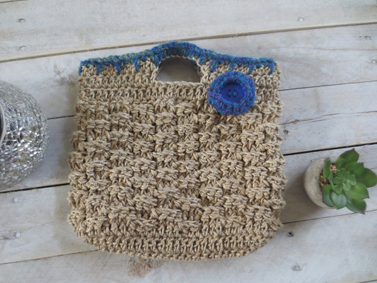 Retro Jute Summer Bag, Purse, Handbag, Tote Ready to Ship