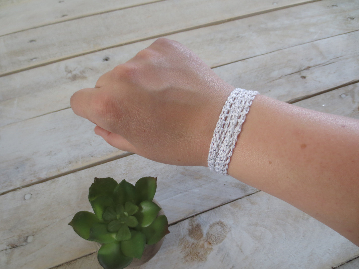 My Favorite Bracelet, Crochet, Button Clasp, Cuff, Ready to Ship