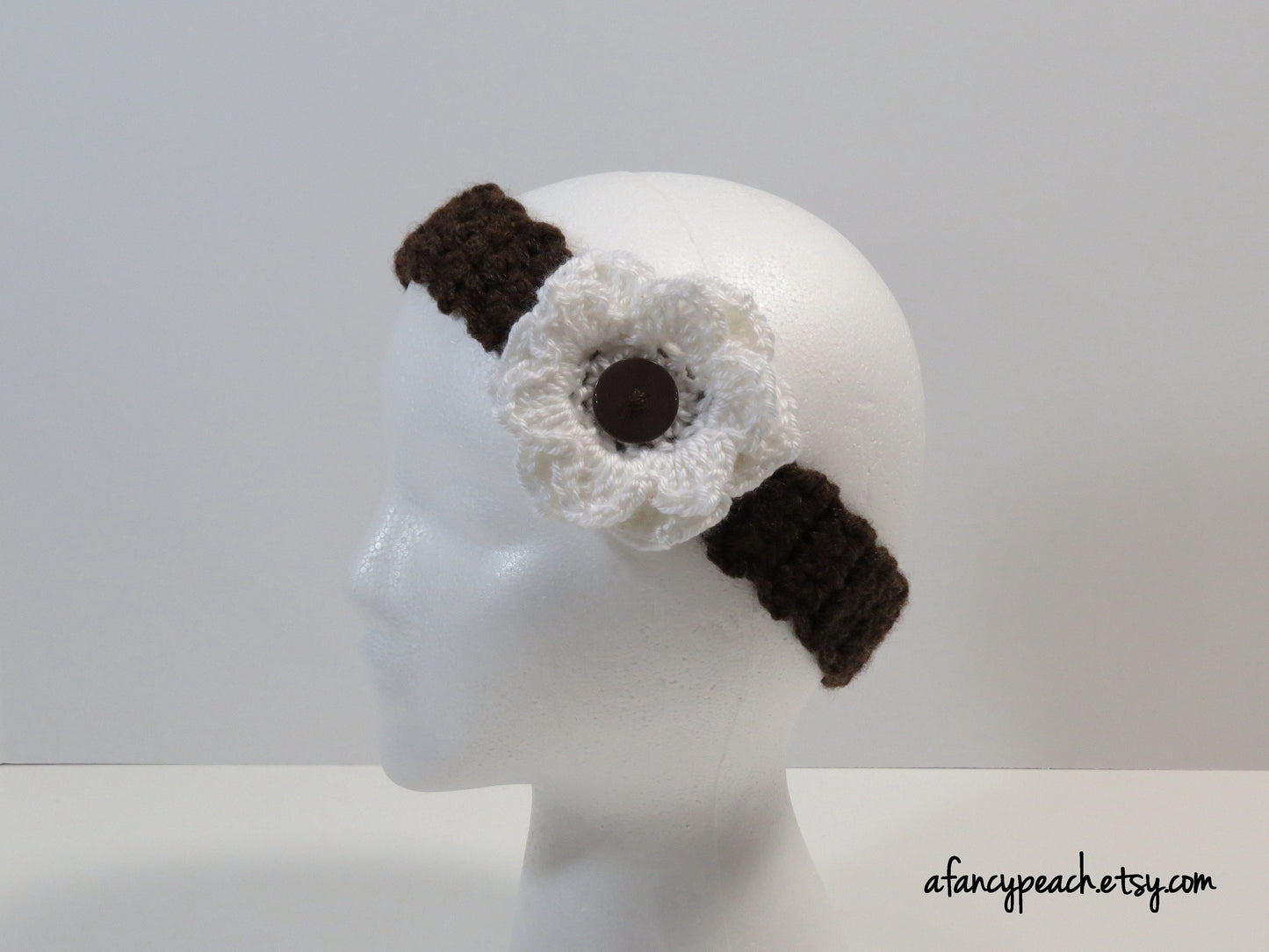 Crochet Headband with 3 removable flowers, Women, Girl, Ready to Ship