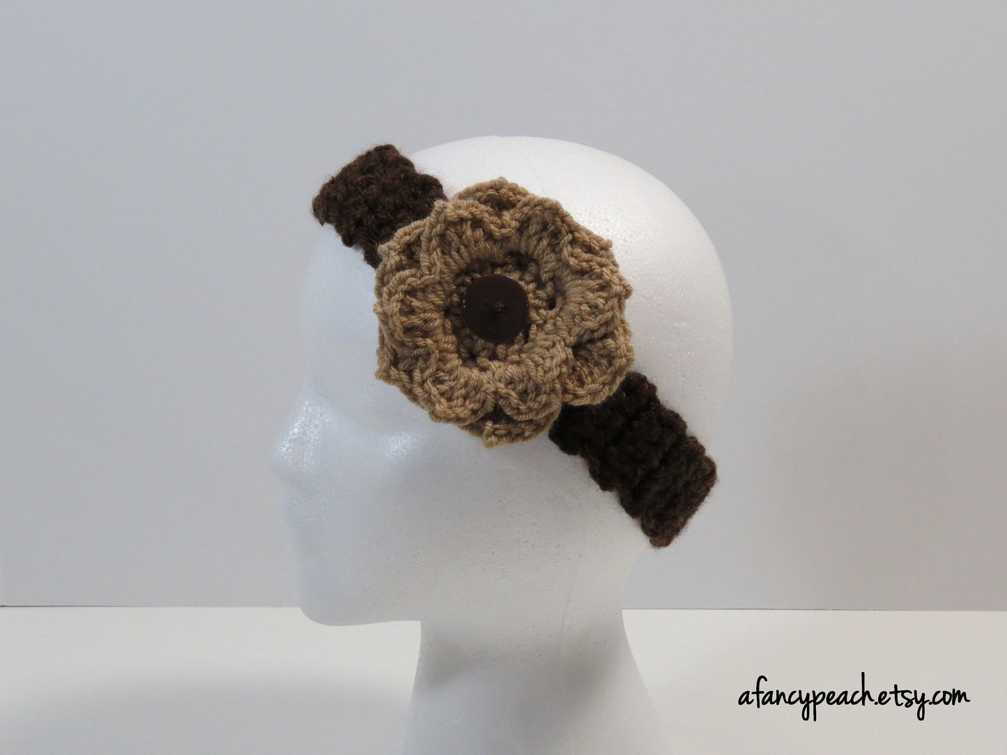 Crochet Headband with 3 removable flowers, Women, Girl, Ready to Ship