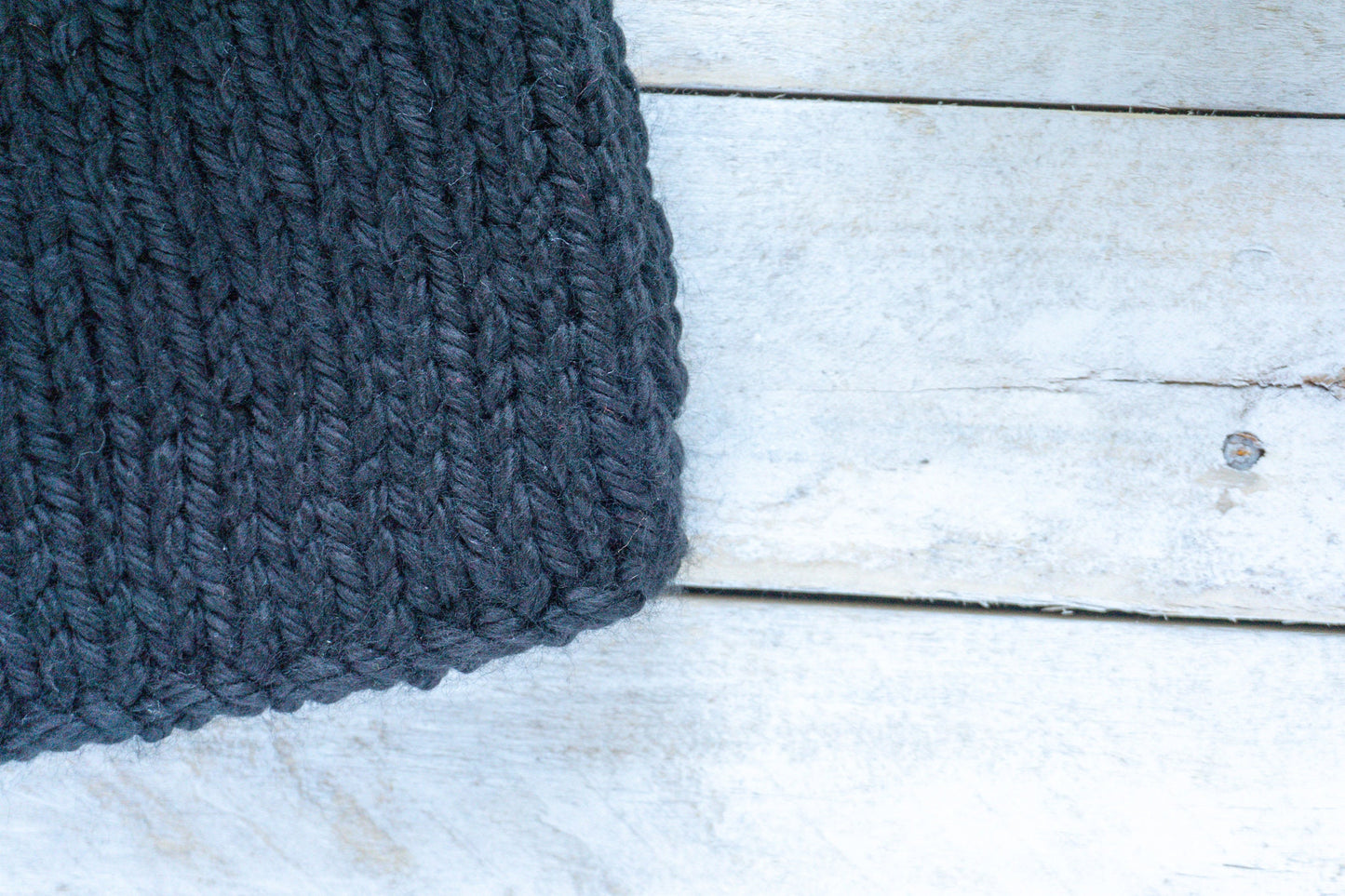 Knit Slouchy Black Beanie with Faux Fur Pom, Womens, Girls, Boys