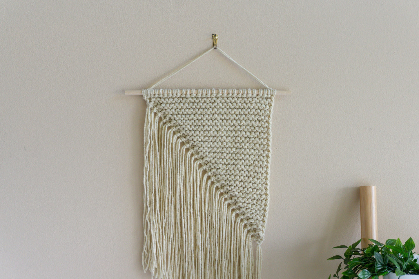 Ready to Ship, Golden Beige Knit Wall Hanging, Nursery, Baby Shower Gift