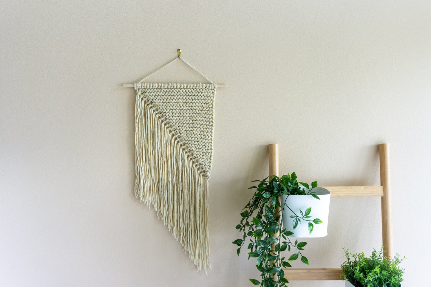 Ready to Ship, Golden Beige Knit Wall Hanging, Nursery, Baby Shower Gift