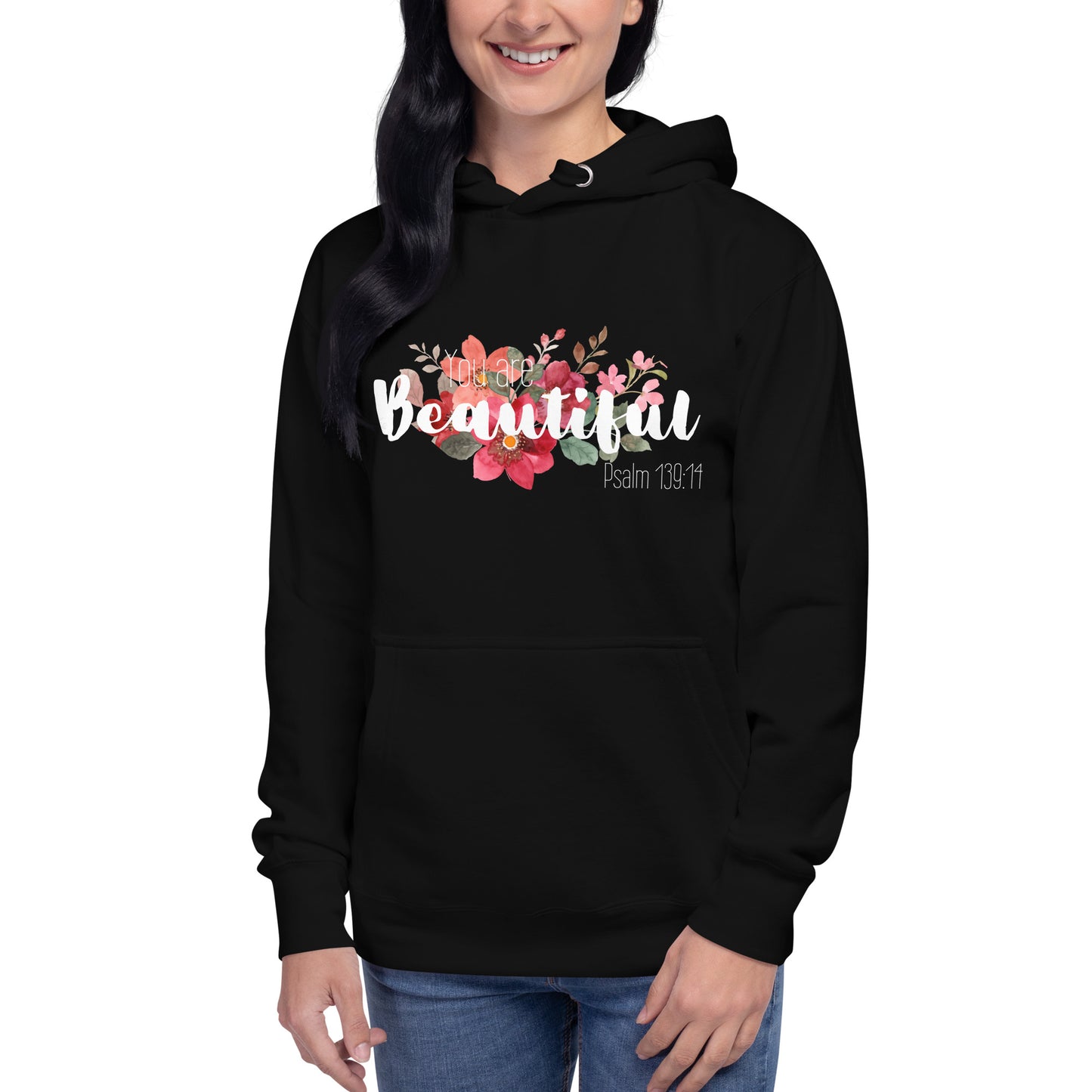 Unisex You Are Beautiful Hoodie - White font