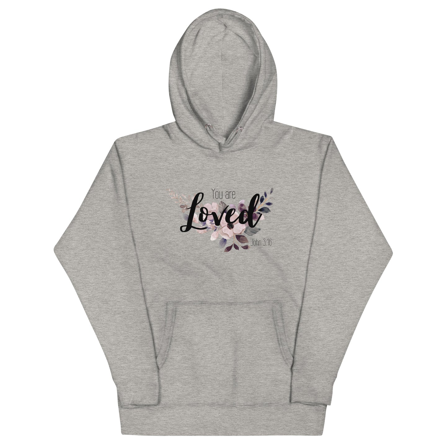 Unisex You Are Loved Hoodie - Black font