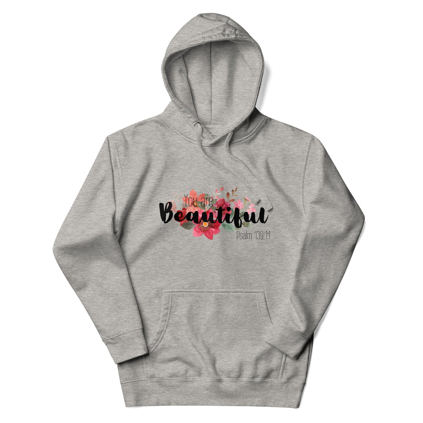 Unisex You Are Beautiful Hoodie - Black font