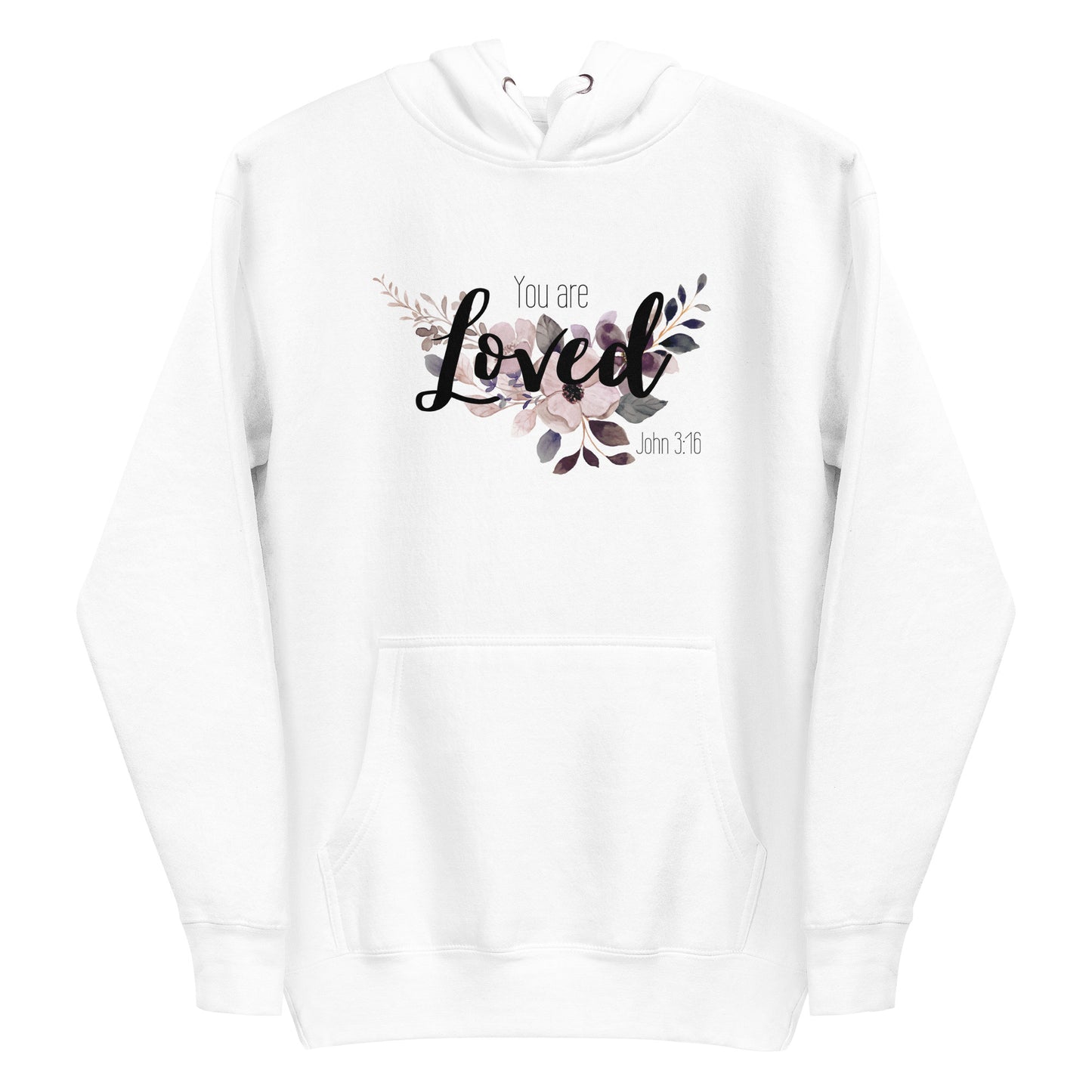 Unisex You Are Loved Hoodie - Black font