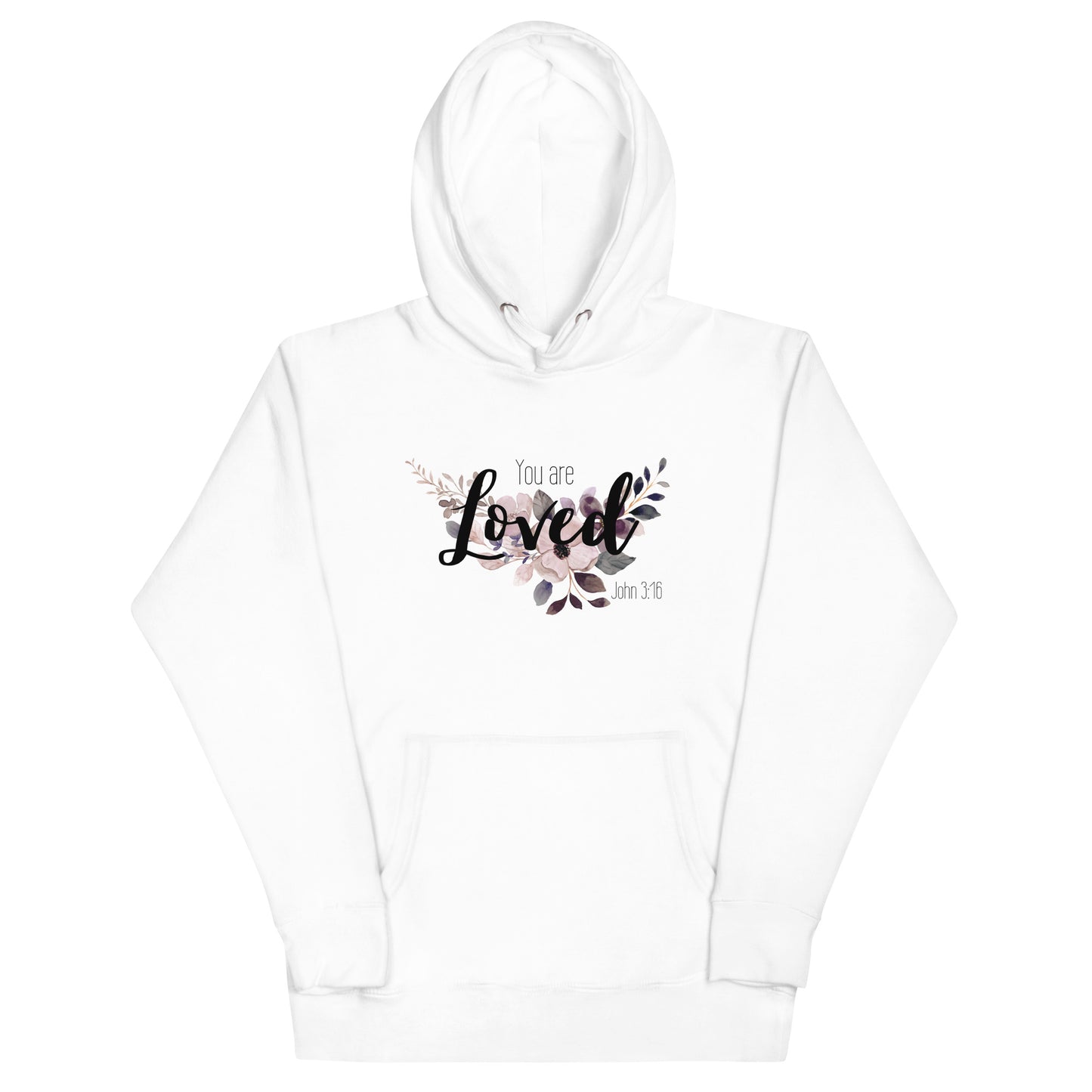 Unisex You Are Loved Hoodie - Black font