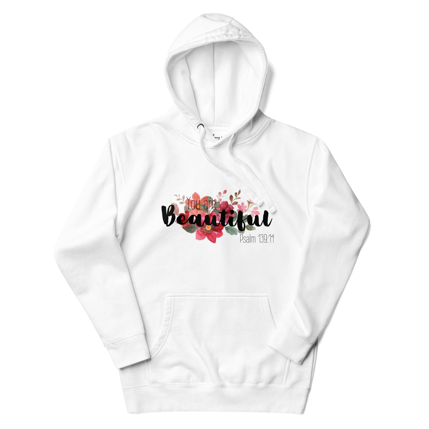 Unisex You Are Beautiful Hoodie - Black font