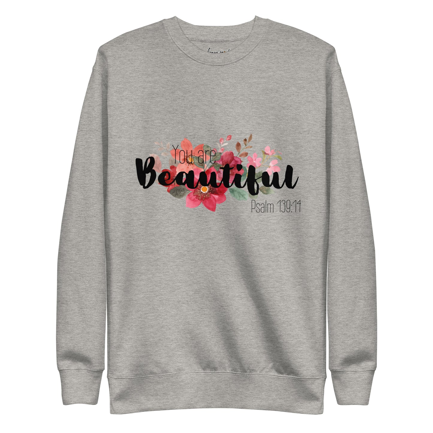 Unisex You Are Beautiful Crewneck Sweatshirt - Black font