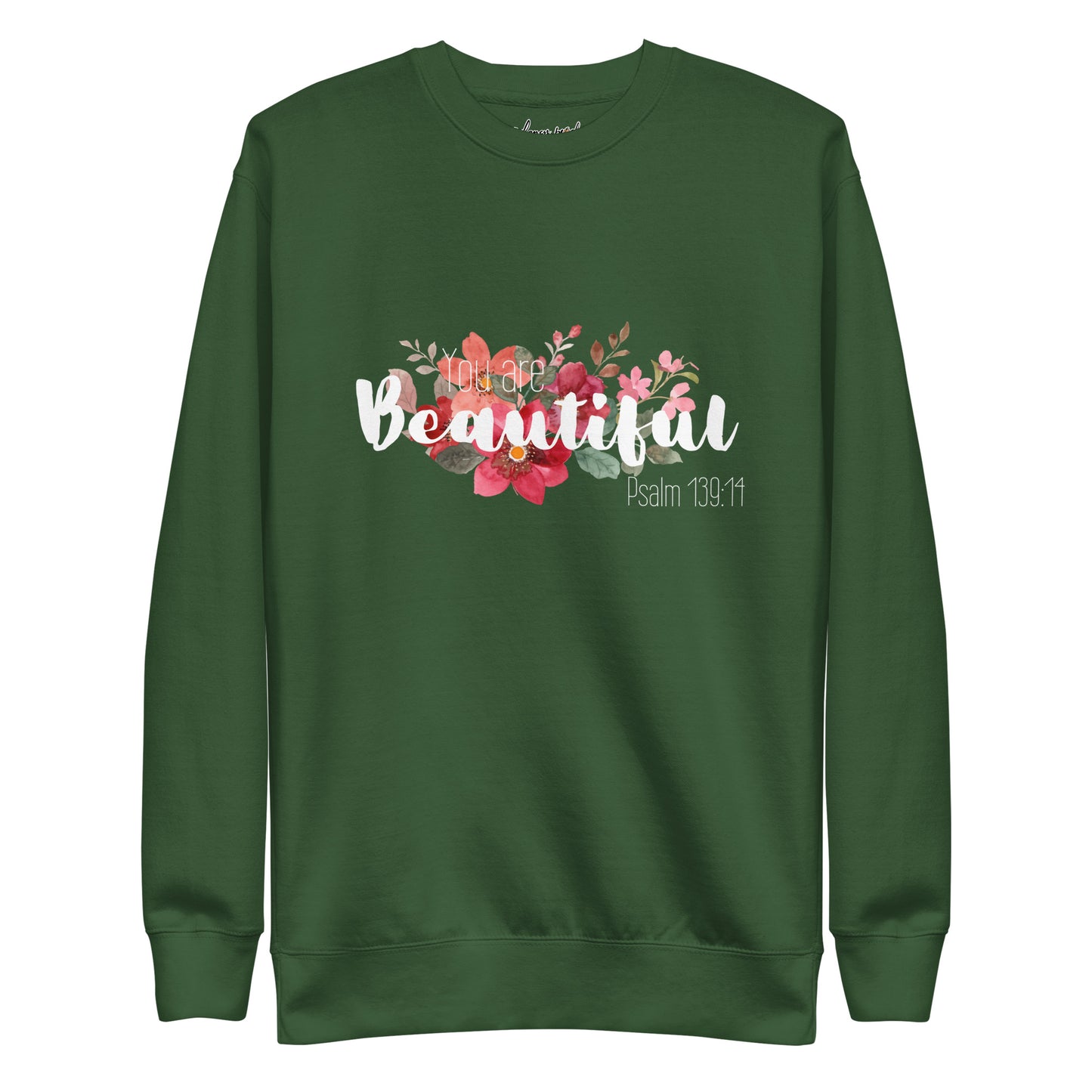 Unisex You Are Beautiful Crewneck Sweatshirt - White font