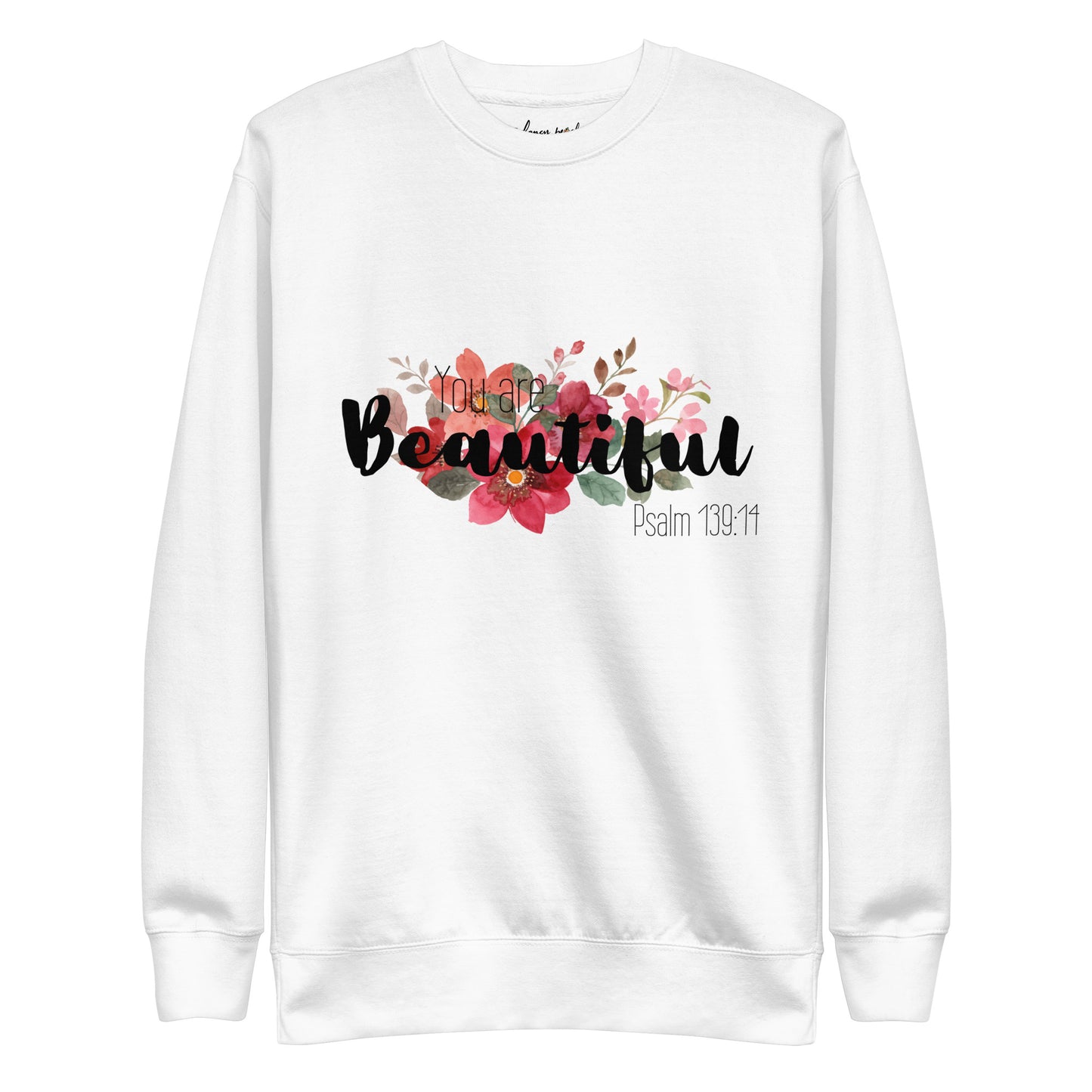 Unisex You Are Beautiful Crewneck Sweatshirt - Black font