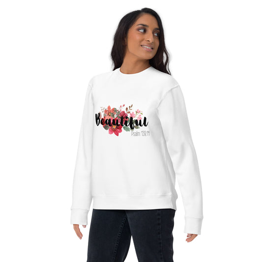 Unisex You Are Beautiful Crewneck Sweatshirt - Black font