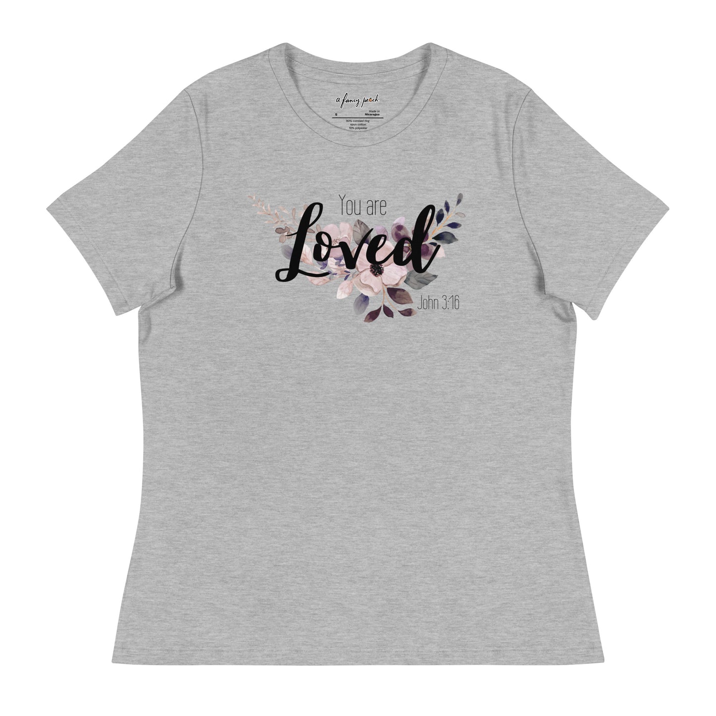 Women's Relaxed You Are Loved T-Shirt - black font