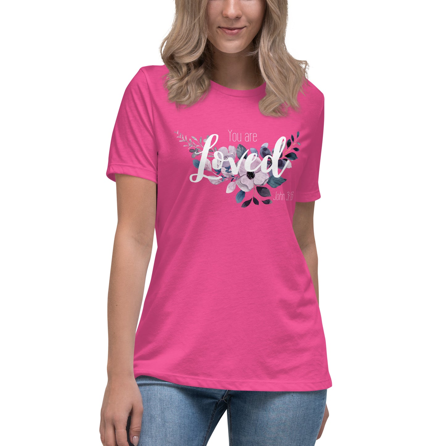 Women's Relaxed You Are Loved T-Shirt - white font