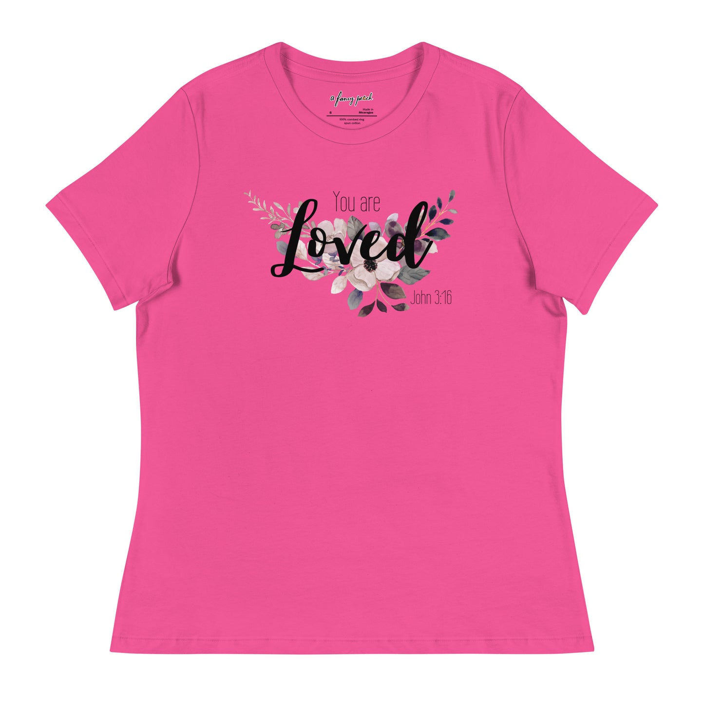 Women's Relaxed You Are Loved T-Shirt - black font