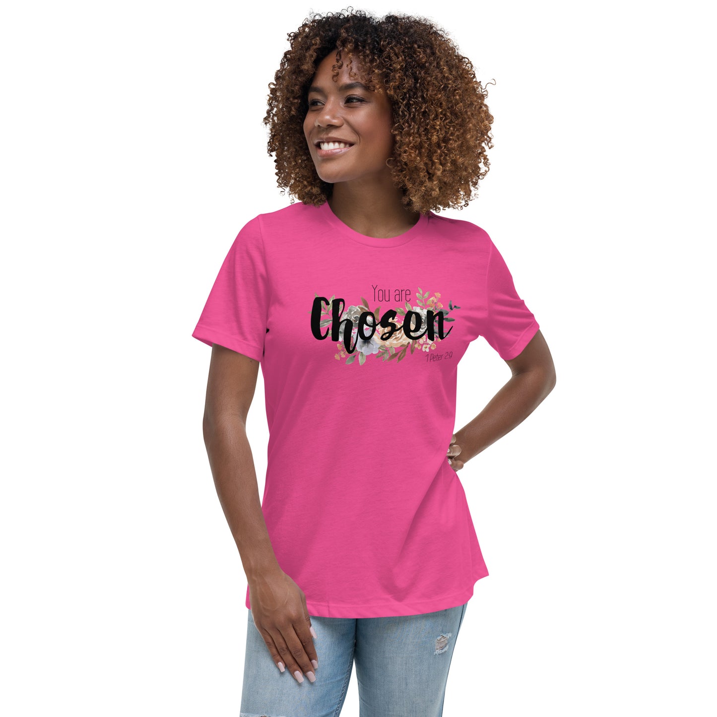 Women's Relaxed You Are Chosen T-Shirt - black font