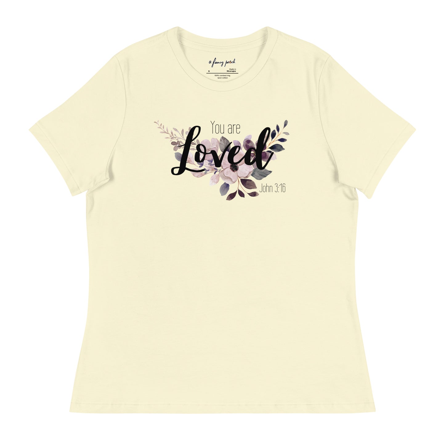 Women's Relaxed You Are Loved T-Shirt - black font