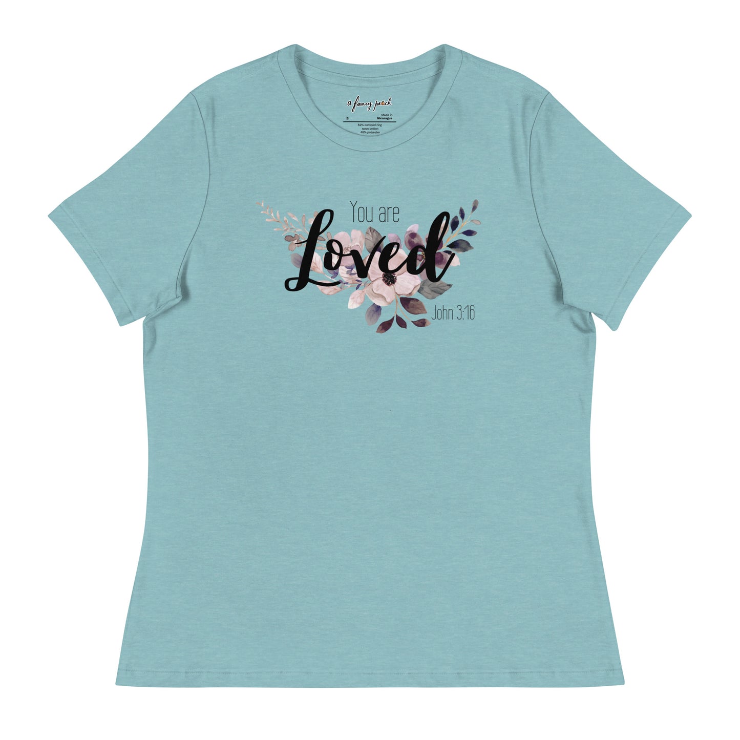 Women's Relaxed You Are Loved T-Shirt - black font