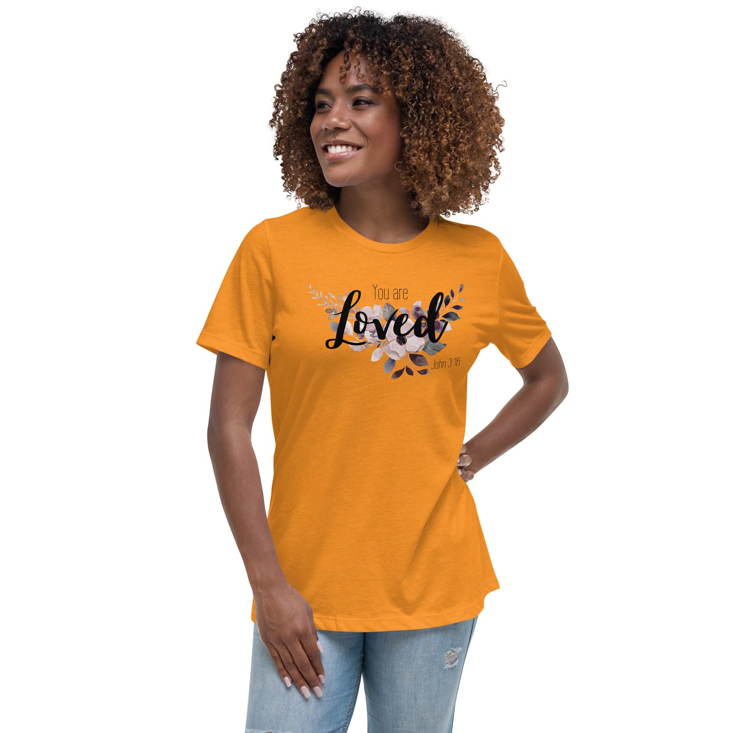 Women's Relaxed You Are Loved T-Shirt - black font