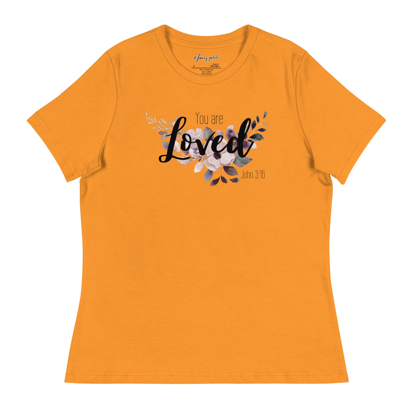 Women's Relaxed You Are Loved T-Shirt - black font