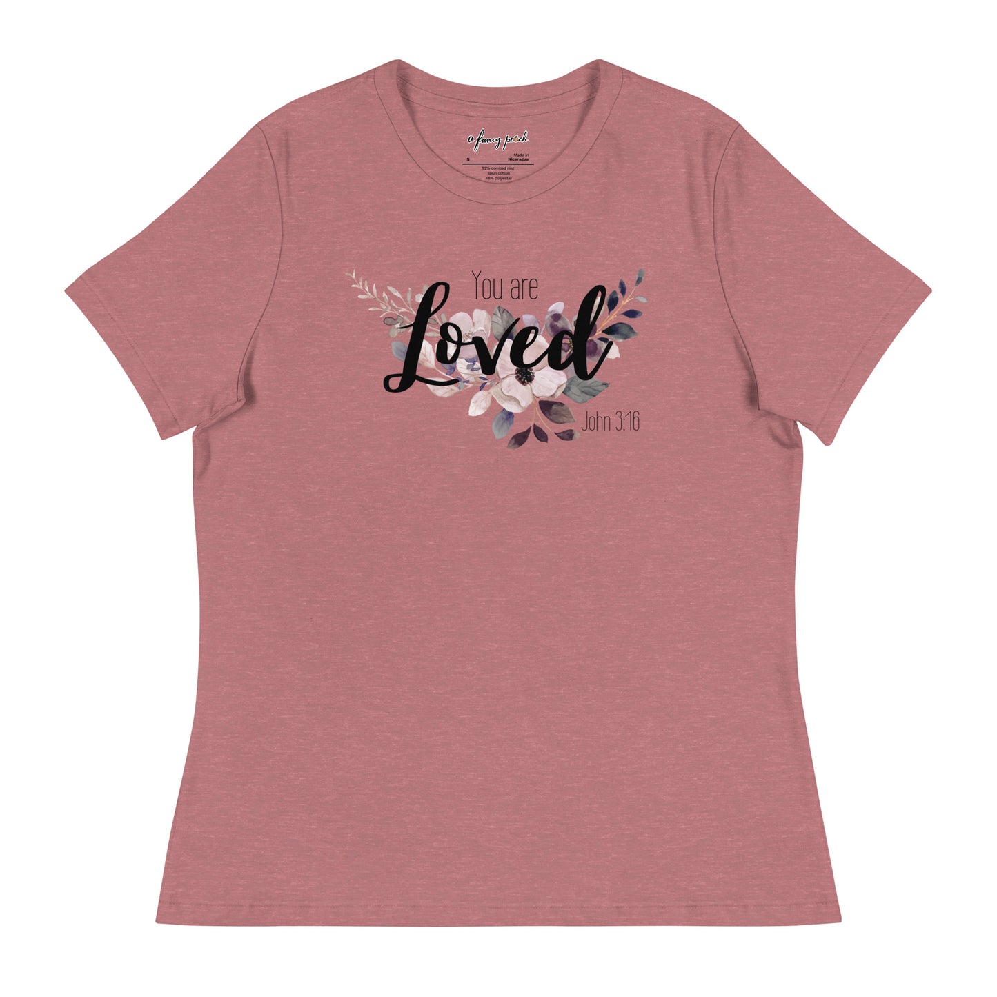 Women's Relaxed You Are Loved T-Shirt - black font