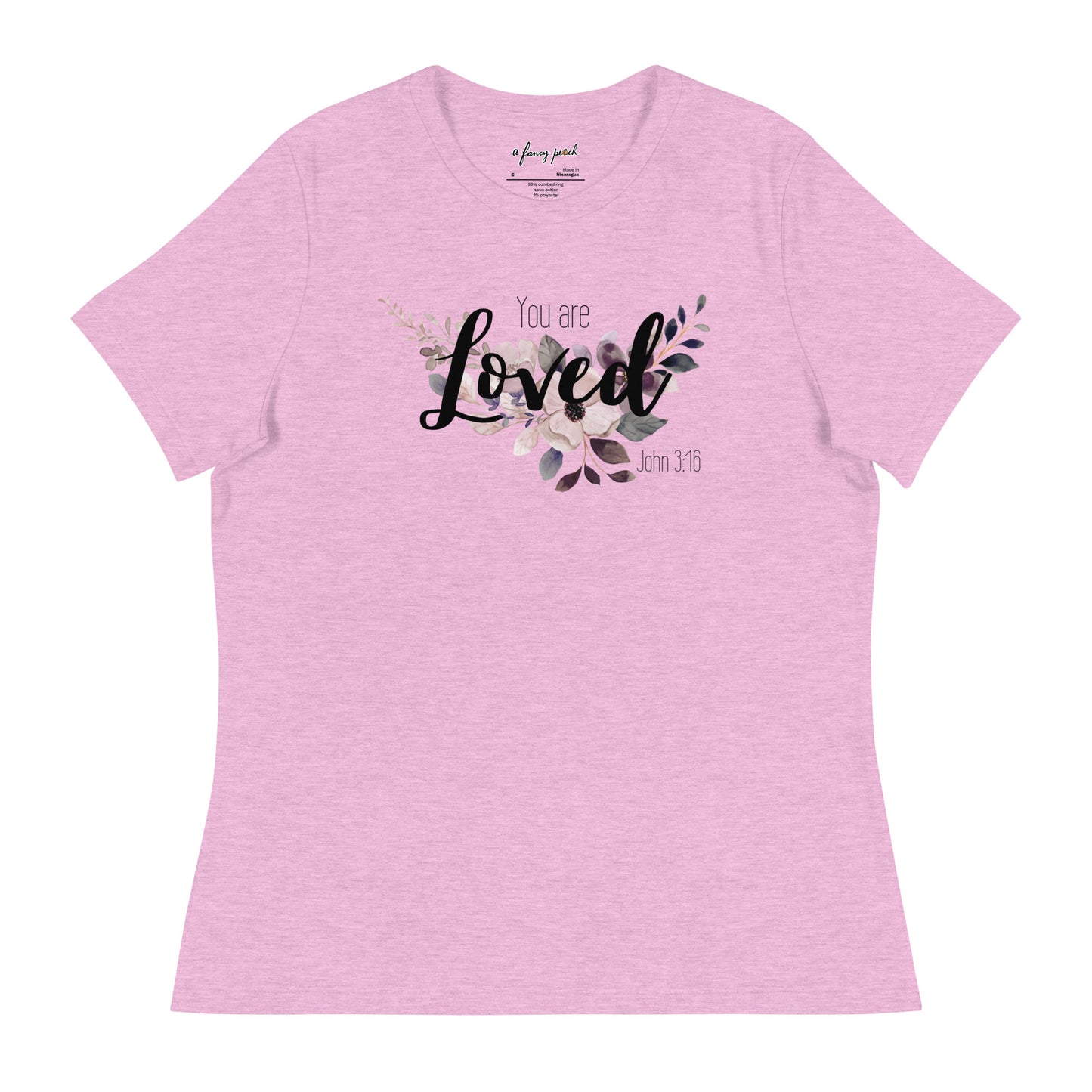 Women's Relaxed You Are Loved T-Shirt - black font