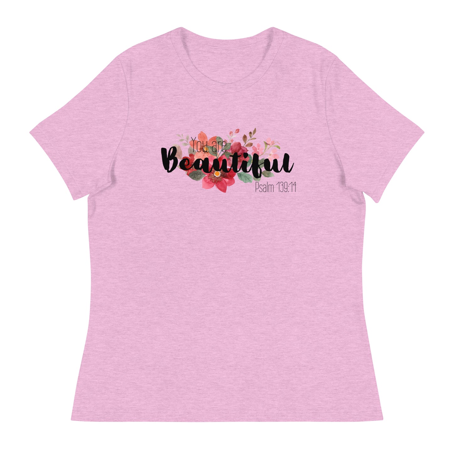 Women's Relaxed You Are Beautiful T-Shirt -black font