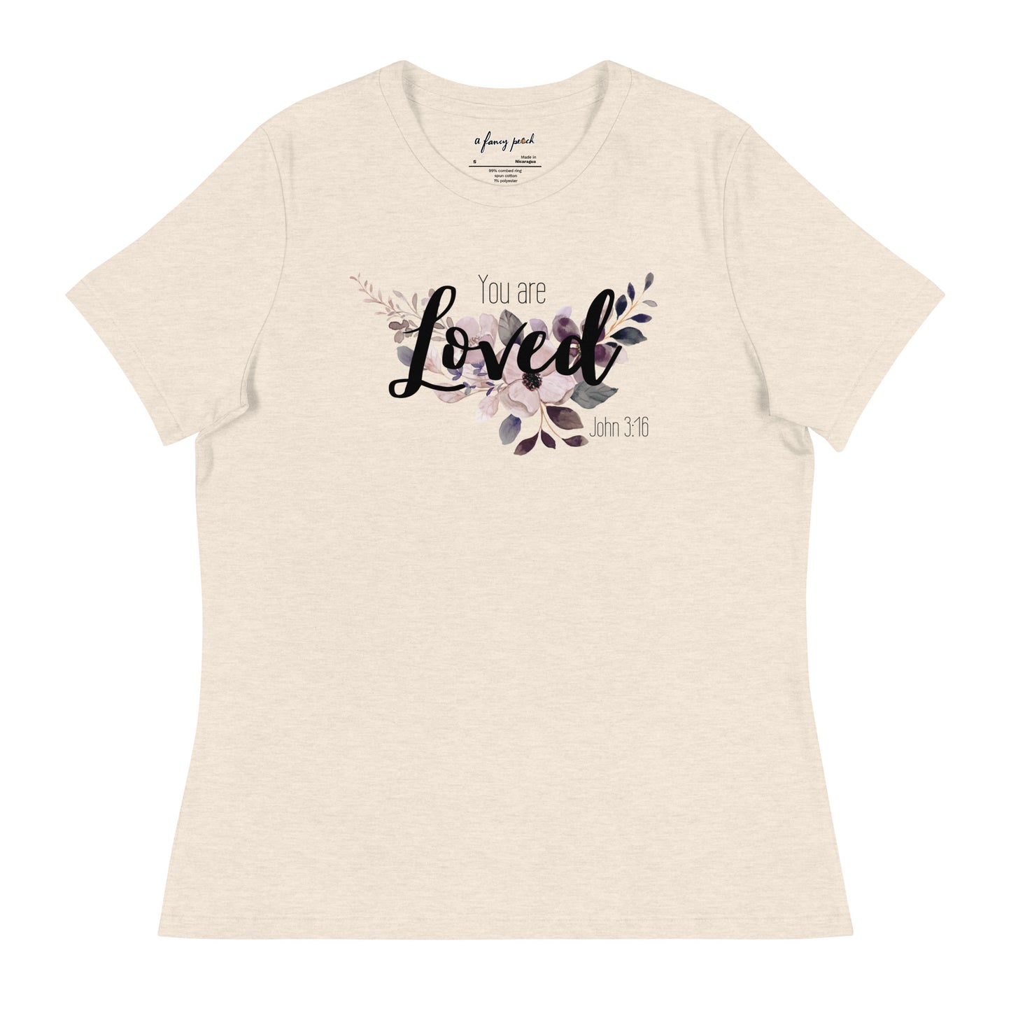 Women's Relaxed You Are Loved T-Shirt - black font