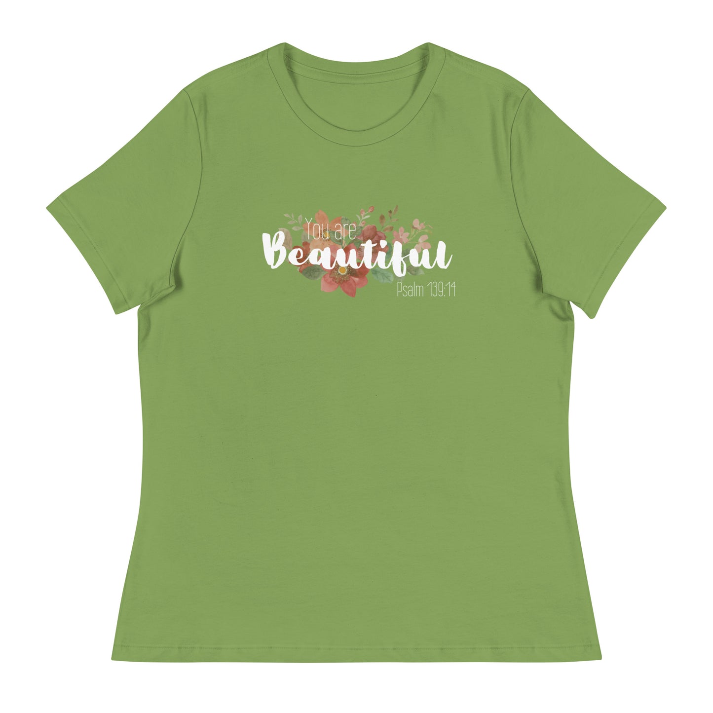 Women's Relaxed You Are Beautiul T-Shirt - white font