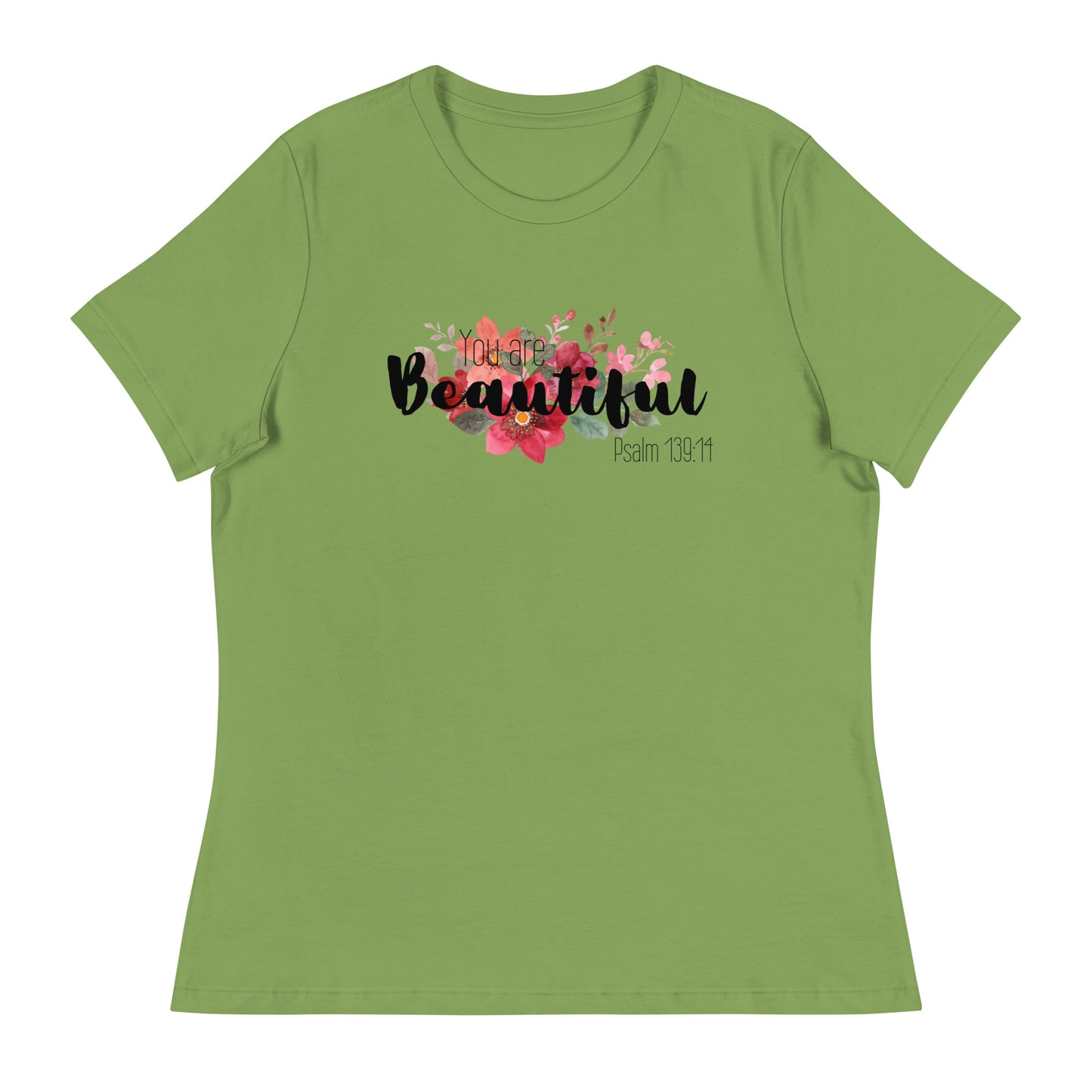 Women's Relaxed You Are Beautiful T-Shirt -black font