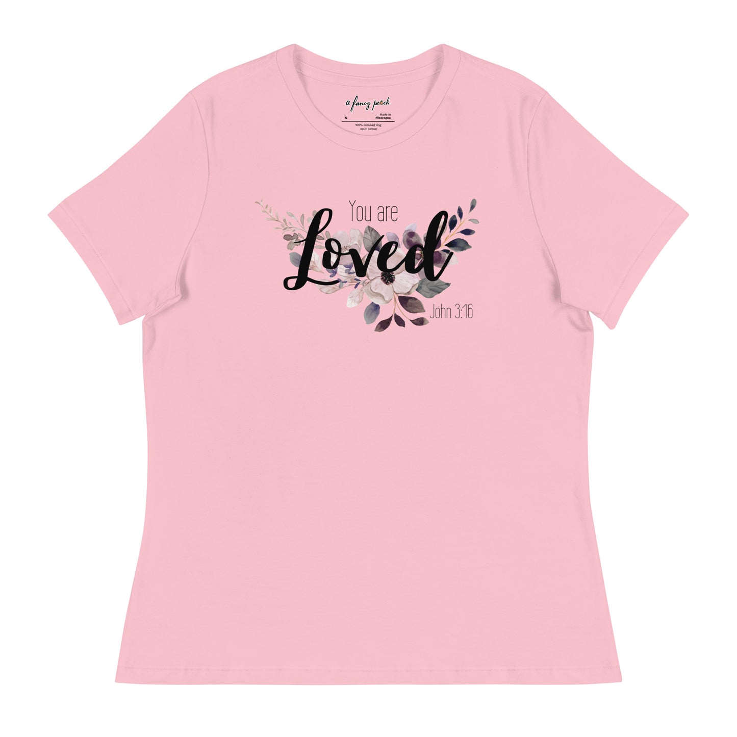 Women's Relaxed You Are Loved T-Shirt - black font