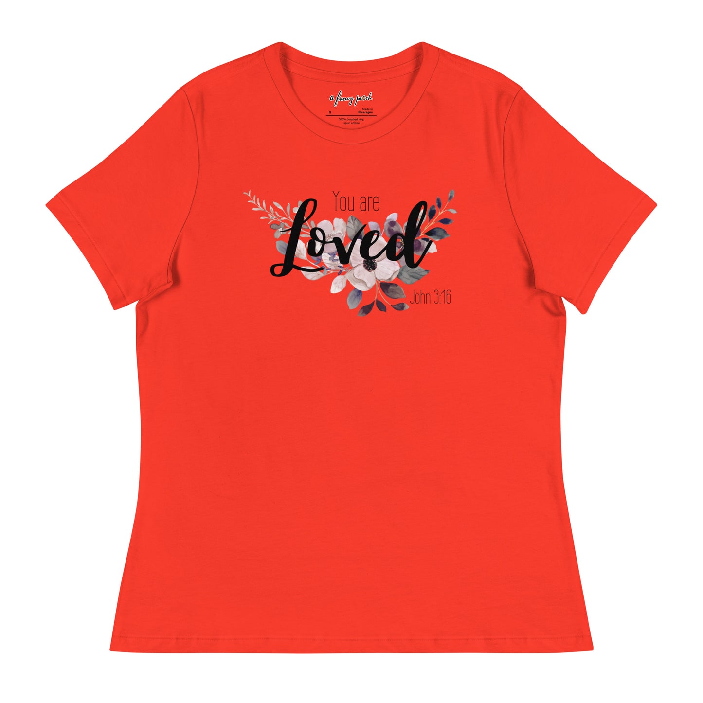 Women's Relaxed You Are Loved T-Shirt - black font